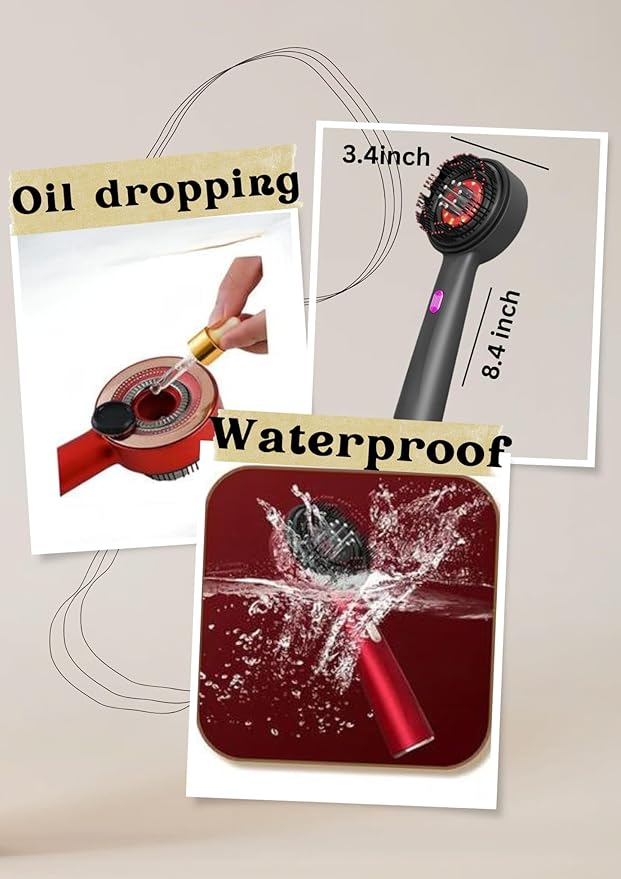 Laser Therapy Hair Growth Comb – Electric Scalp Massager & Hair Oil Applicator Waterproof