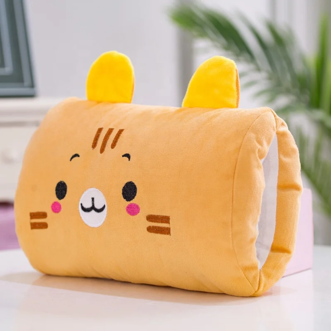 USB Rechargeable Plush Hand Warmer Pillow - Cute Animal Design