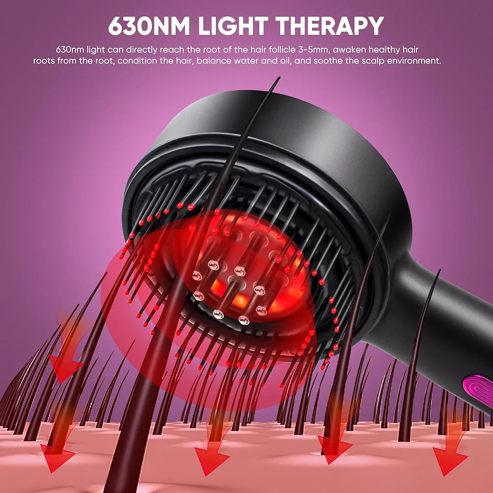 Laser Therapy Hair Growth Comb – Electric Scalp Massager & Hair Oil Applicator Waterproof