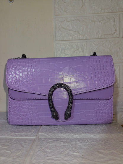 Marina Galanti small croc-embossed leather crossbody bag.