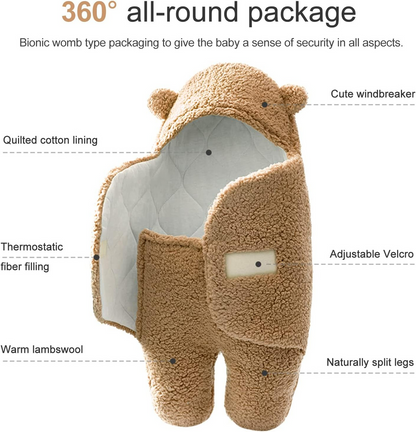 Baby Blanket with Hood – Cozy &amp; Adjustable Swaddle for 0-6 Months