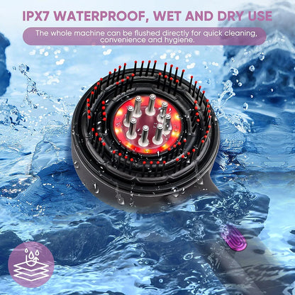 Laser Therapy Hair Growth Comb – Electric Scalp Massager &amp; Hair Oil Applicator Waterproof