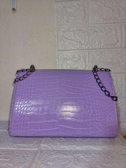 Marina Galanti small croc-embossed leather crossbody bag.