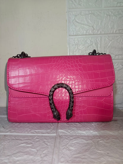 Marina Galanti small croc-embossed leather crossbody bag.