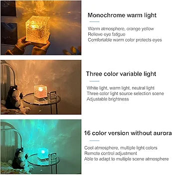 Water Ripple Projector 3/16 Colors Lamp Flame Crystal Lamp