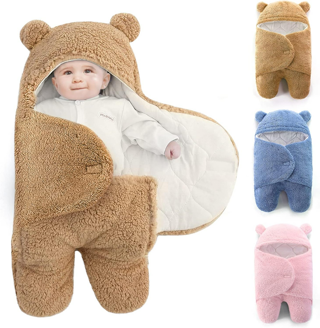 Baby Blanket with Hood – Cozy &amp; Adjustable Swaddle for 0-6 Months