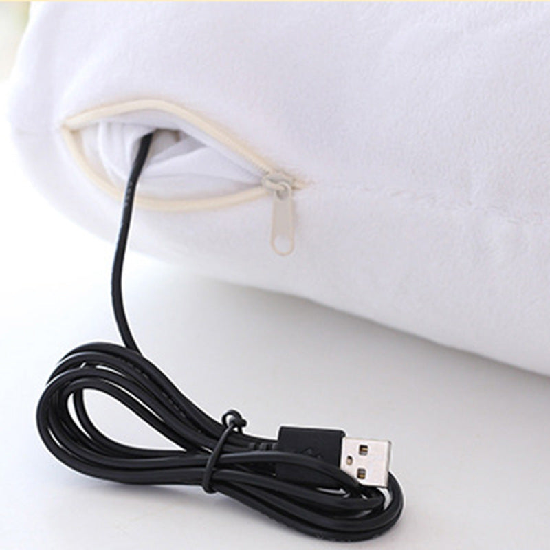 USB Rechargeable Plush Hand Warmer Pillow - Cute Animal Design
