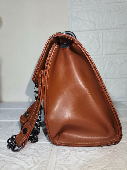 Marina Galanti small croc-embossed leather crossbody bag.