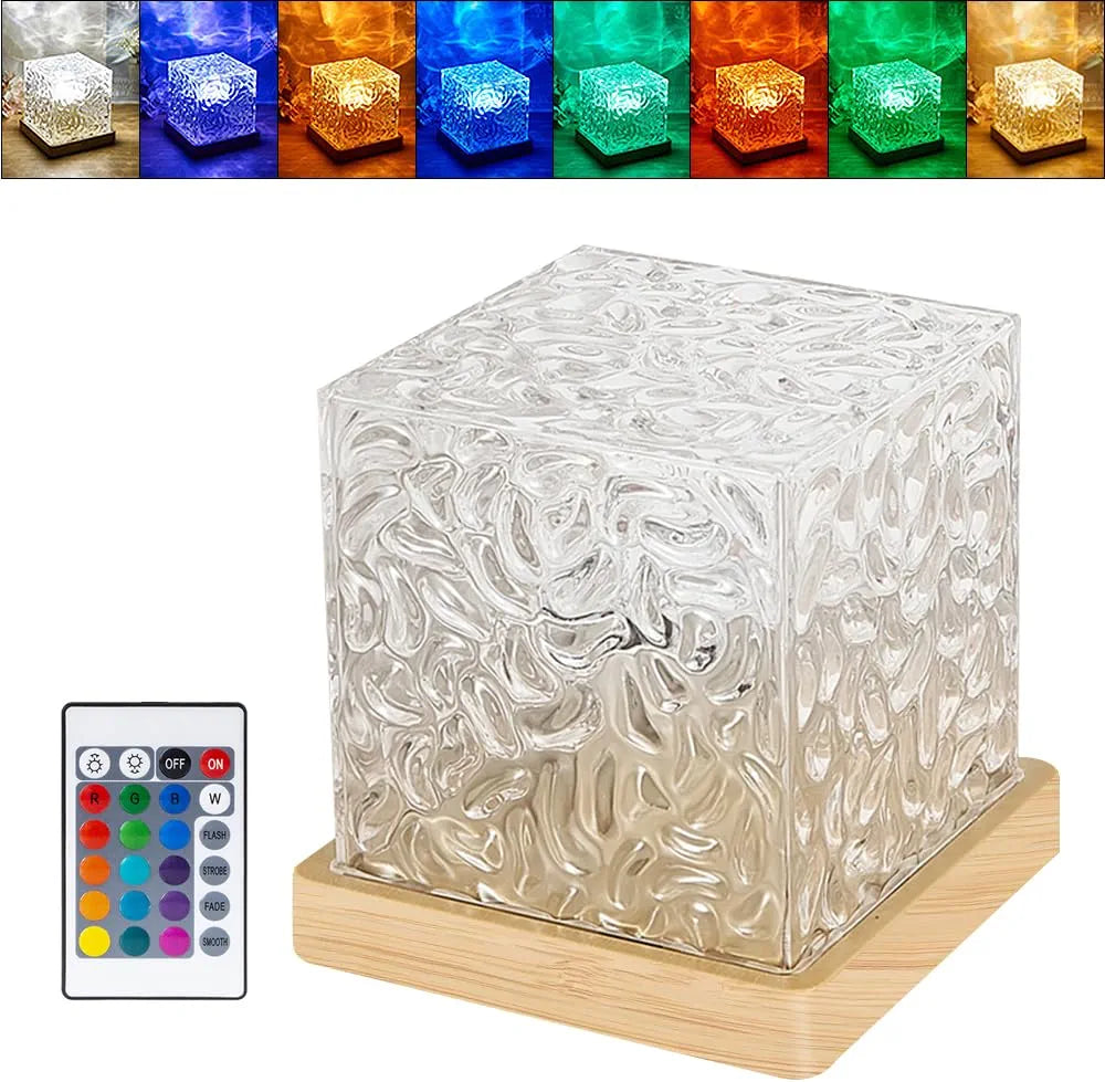 Water Ripple Projector 3/16 Colors Lamp Flame Crystal Lamp