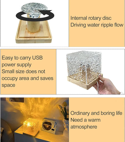 Water Ripple Projector 3/16 Colors Lamp Flame Crystal Lamp